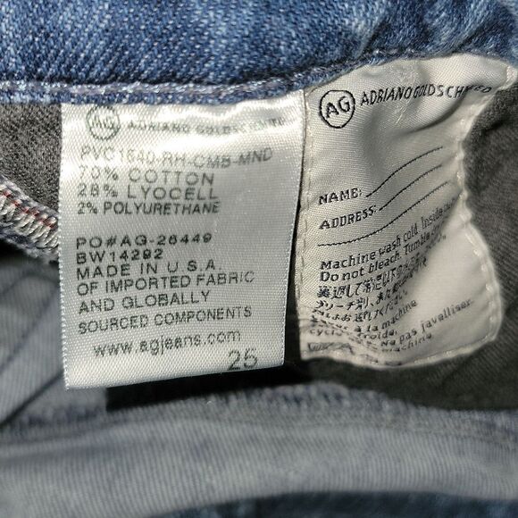 AG Adriano Goldschmied The Stevie Cuff Slim Straight Cuffed Jeans Bundle Size 25 - Picture 11 of 14